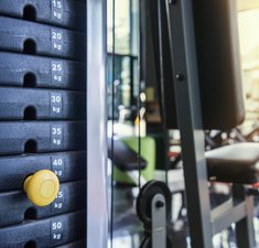 gym weight machine. Amount of weight on lifting machine